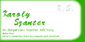 karoly szanter business card